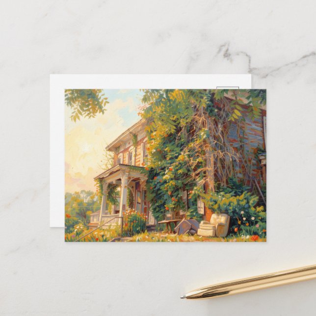Abandoned House with the furniture included Postcard (Front/Back In Situ)