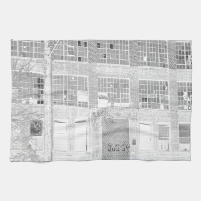 Abandoned Manufacturing Building - negative Tea Towel (Horizontal)