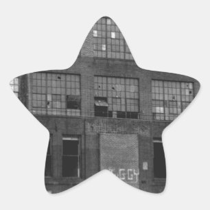 Abandoned Manufacturing Building Star Sticker