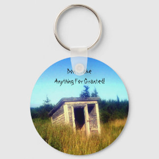 Abandoned Outhouse Key Chain