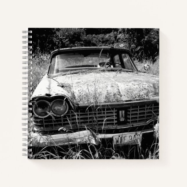 Abandoned Plymouth Car Photo 8.5x8.5 Notebook (Front)