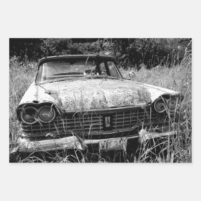 Abandoned Plymouth Car Photo Wrapping Paper (Front)