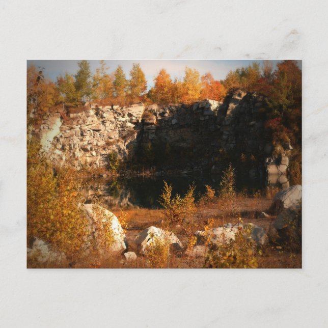 Abandoned Quarry In Fall postcard (Front)
