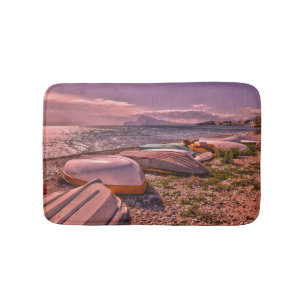 Abandoned Rowing Boats L'Olla Beach, Altea Bath Mat