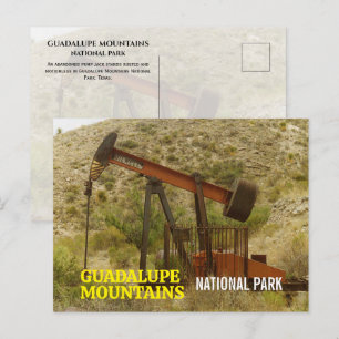 Abandoned, Rusty Pump Jack, Guadalupe Mountains NP Postcard