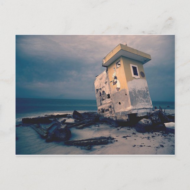 Abandoned Seaside Structure Postcard (Front)