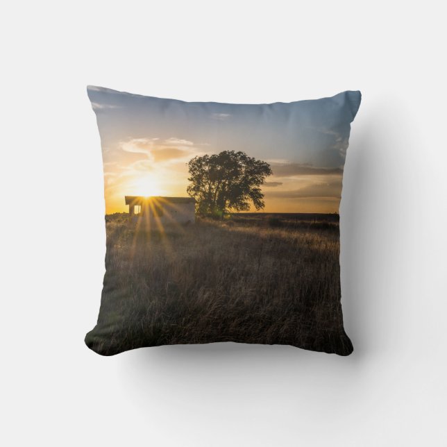 Abandoned Shed Colorado Sunset Cushion (Front)