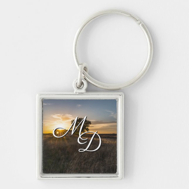 Abandoned Shed Colorado Sunset Square Keychain (Front)