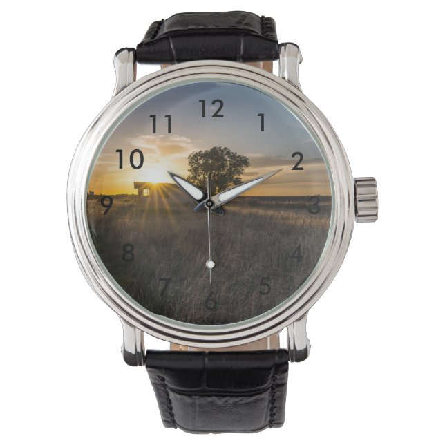 Abandoned Shed Colorado Sunset Wrist Watch (Front)