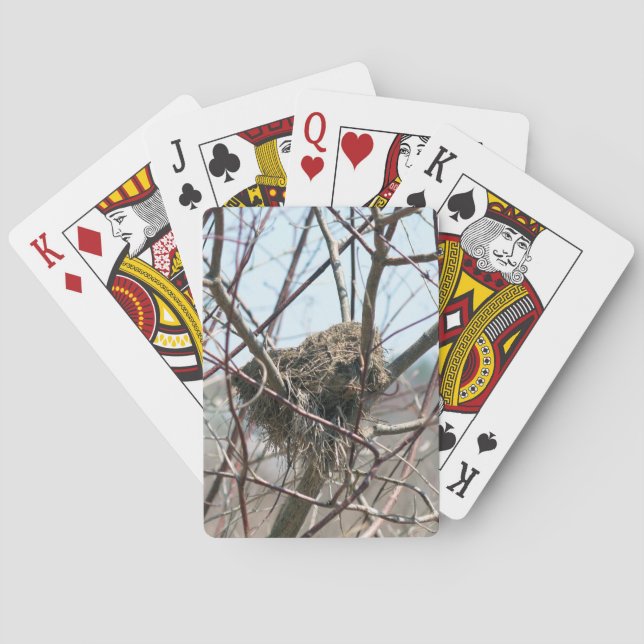 Abandoned Spring Bird Nest Nature  Playing Cards (Back)