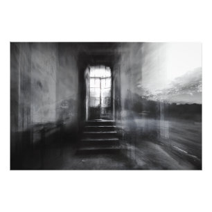 Abandoned Staircase Ghostly Doorway Blur Photo Print