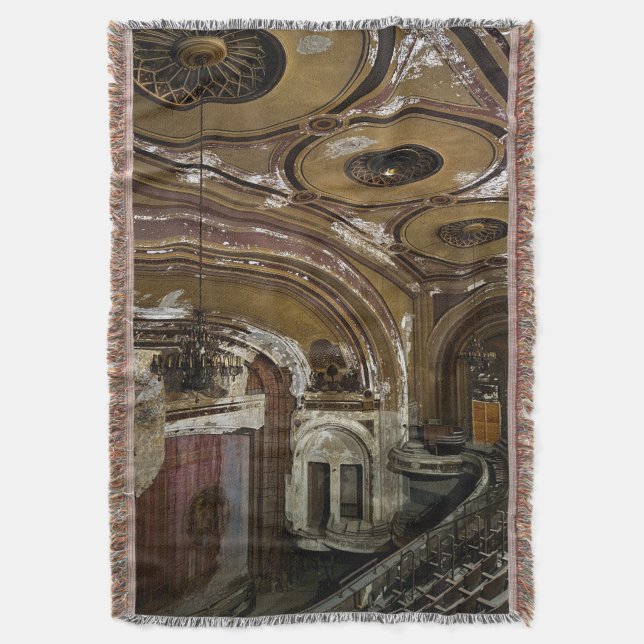 Abandoned Theatre Throw Blanket (Front Vertical)
