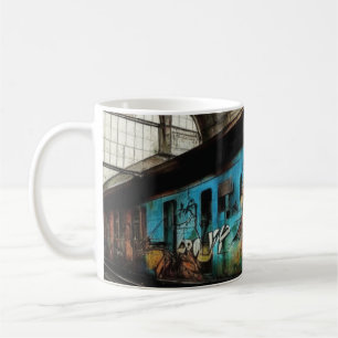 Abandoned Train with Graffiti Urban Street Art Coffee Mug