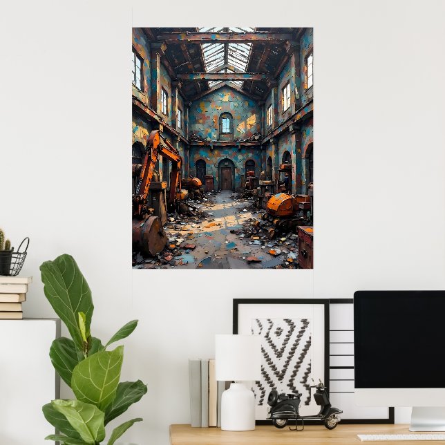 Abandoned Warehouse Interior Poster (Home Office)