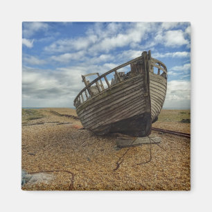 Abandoned Wooden Fishing Boat   Dungeness Magnet