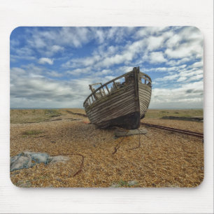 Abandoned Wooden Fishing Boat Dungeness Mouse Pad