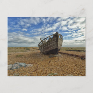 Abandoned Wooden Fishing Boat   Dungeness Postcard