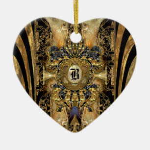 Abasham Victorian Monogram Ceramic Ornament