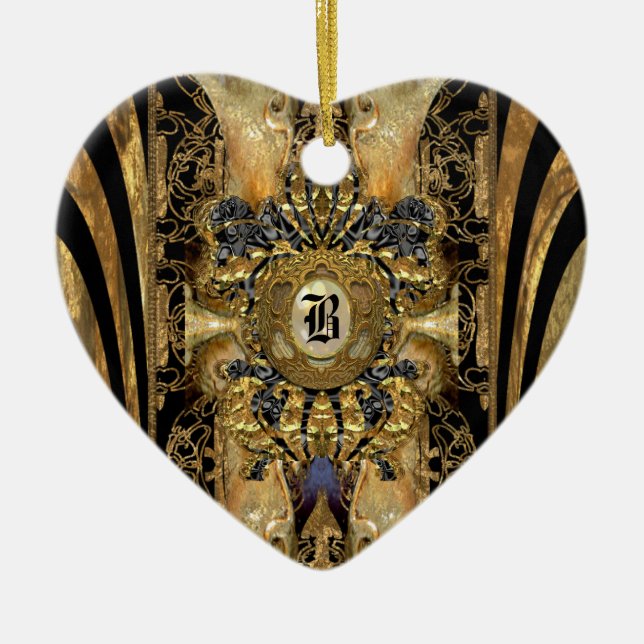 Abasham Victorian Monogram Ceramic Ornament (Front)