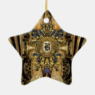 Abasham Victorian Star Monogram Ceramic Ornament
