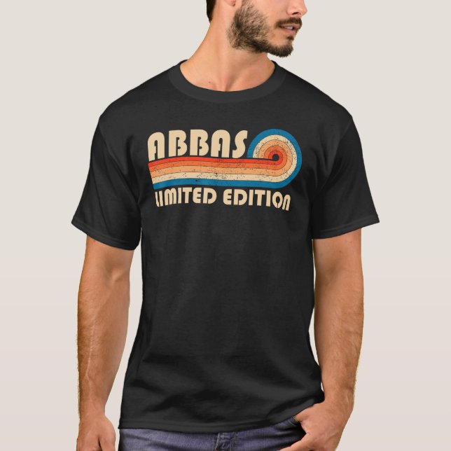 ABBAS Surname Retro Vintage 80s 90s Birthday Reuni T-Shirt (Front)