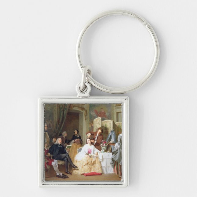 Abbe Prevost reading 'Manon Lescaut', 1856 Key Ring (Front)