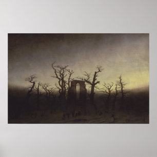 Abbey among Oak Trees by Caspar David Friedrich Poster