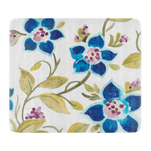 Abbey Floral Tiles - Blue Blooms Cutting Board