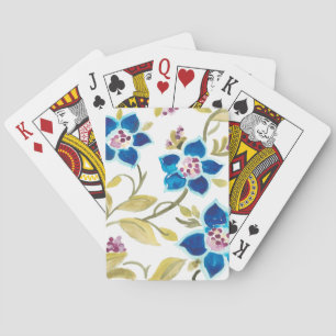 Abbey Floral Tiles - Blue Blooms Playing Cards