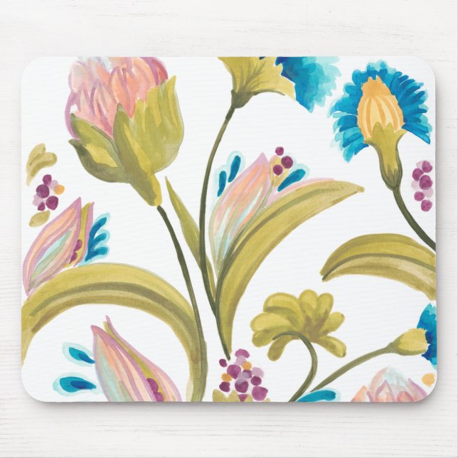 Abbey Floral Tiles - Spring Flowers Mouse Pad (Front)