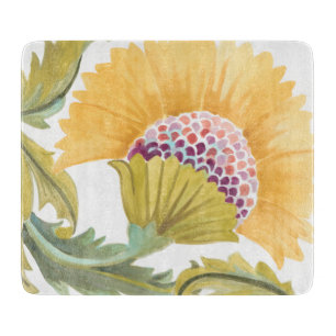 Abbey Floral Tiles - Yellow Cutting Board