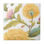 Abbey Floral Tiles - Yellow Flowers<br><div class="desc">Abbey Floral Tiles III by June Erica Vess. Features up-close yellow flowers in a pattern-like design.</div>