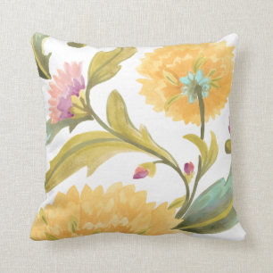 Abbey Floral Tiles - Yellow Flowers Cushion