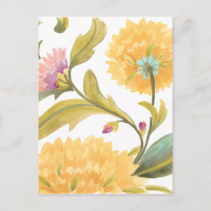 Abbey Floral Tiles - Yellow Flowers Postcard
