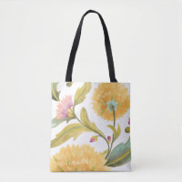 Abbey Floral Tiles - Yellow Flowers