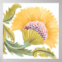 Abbey Floral Tiles - Yellow