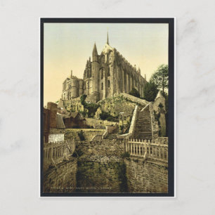 Abbey from the ramparts, Mont St. Michel, France v Postcard