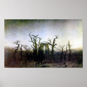 Abbey in an Oak Forest by Caspar David Friedrich Poster