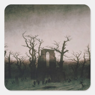 Abbey in the Oakwood, 1810 Square Sticker