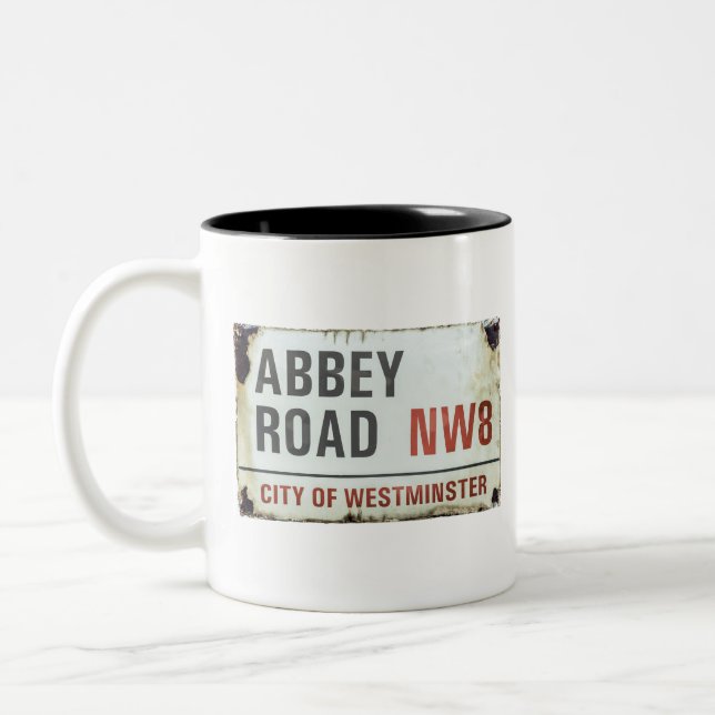 Abbey Road Sign Two-Tone Coffee Mug (Left)