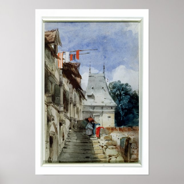 Abbey St-Amand, Rouen (w/c, bodycolour and pencil Poster (Front)