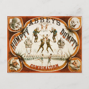 Abbey's Humpty Dumpty Combination Circus Poster Postcard