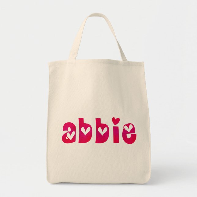 Abbie in Hearts Tote Bag (Front)