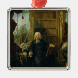 Abbot Nollet in his study, in chateau Metal Ornament