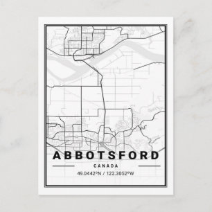 Abbotsford British Columbia Canada Travel City Map Postcard