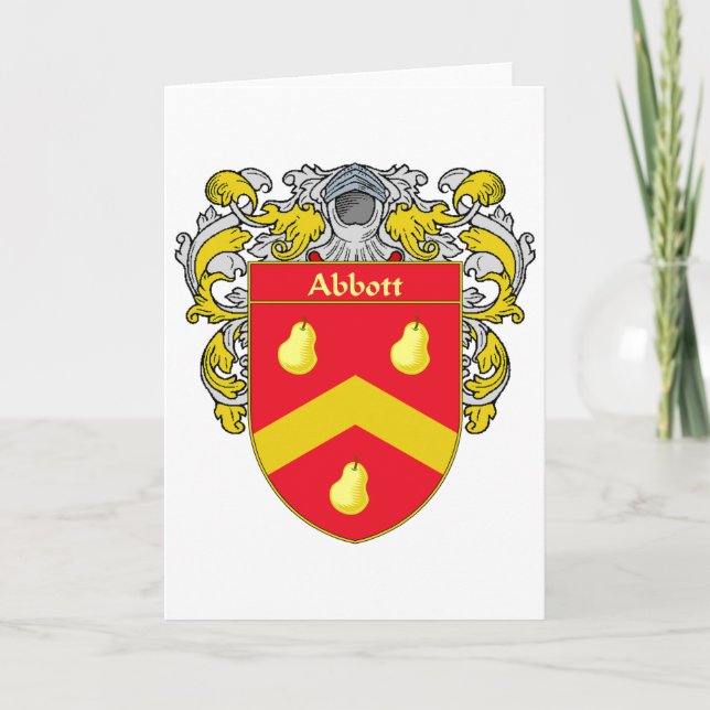 Abbott Coat of Arms (Mantled) Note Card (Front)