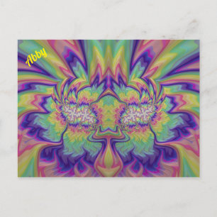 ABBY ~ 3D Fractal Design Pattern ~ Multicolour Postcard