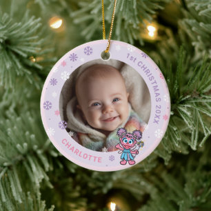 Abby Cadabby Baby's 1st Christmas Photo Ceramic Or Ceramic Ornament