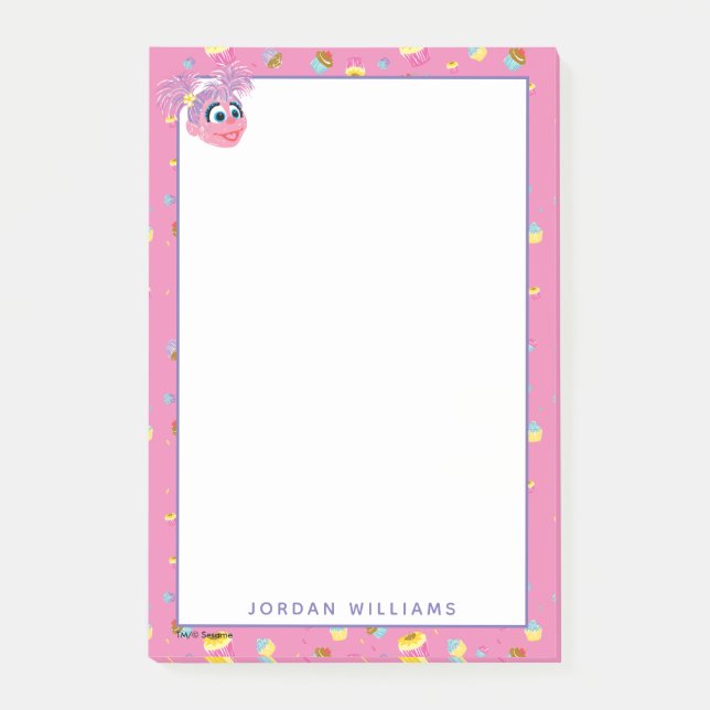 Abby Cadabby Cupcake Party Pattern Post-it Notes (Front)