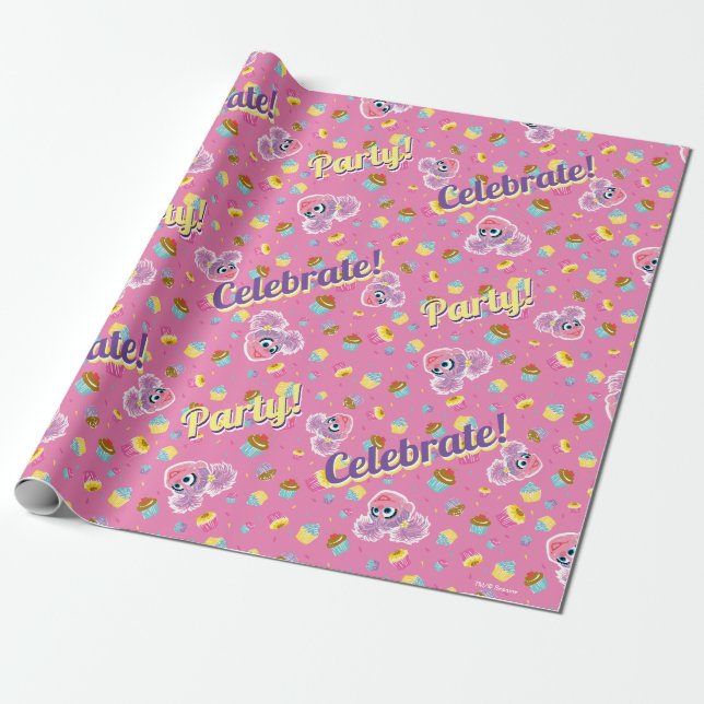 Abby Cadabby Cupcake Party Pattern Wrapping Paper (Unrolled)